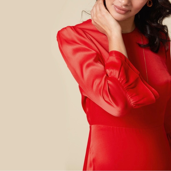 ASPIGA Victoria Satin Dress
Color: Ruby Red - Picture 5 of 14